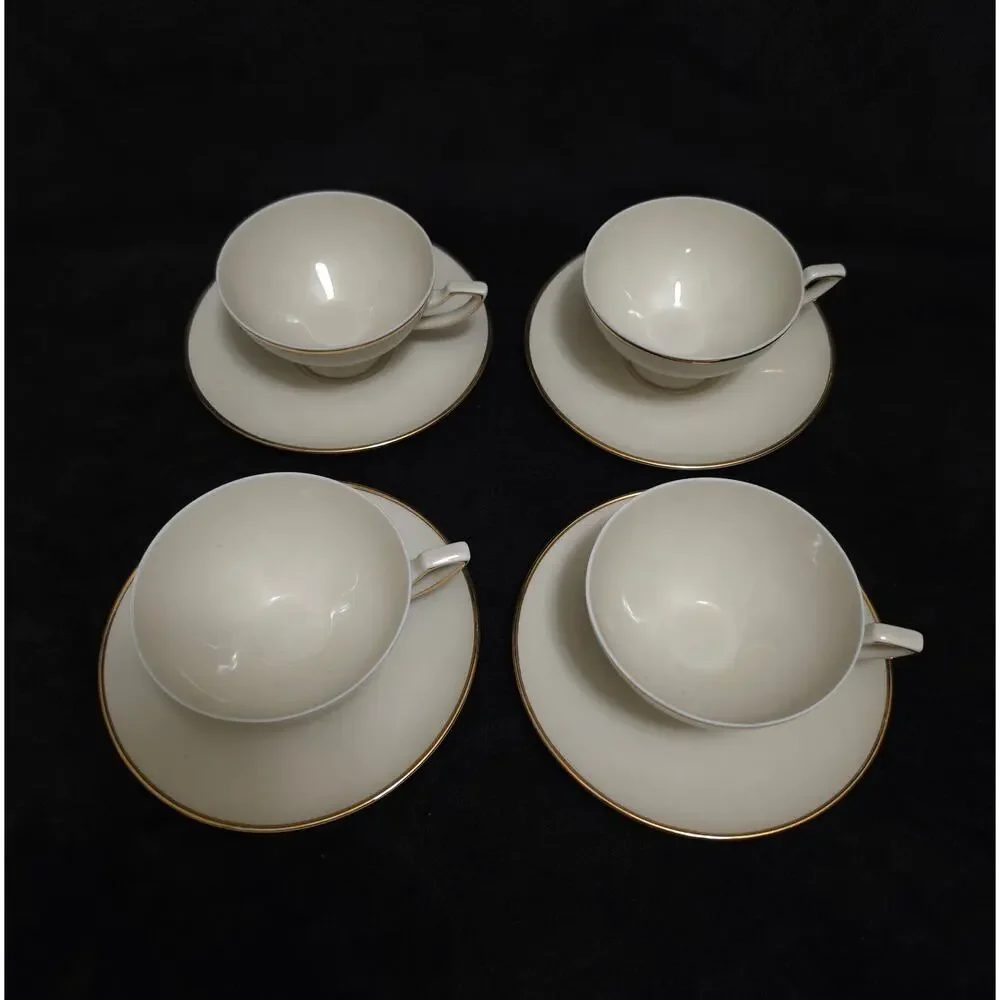 Vintage Johann Haviland Bavaria Germany Fine China Tea Set Cream Gold Trim
